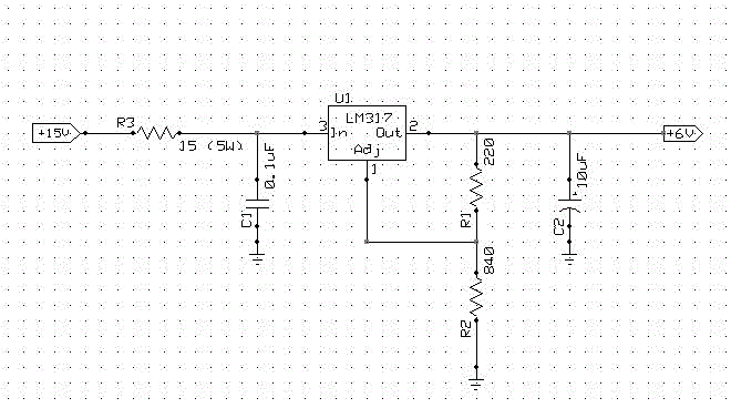 15V DC to 6V DC converter schematic